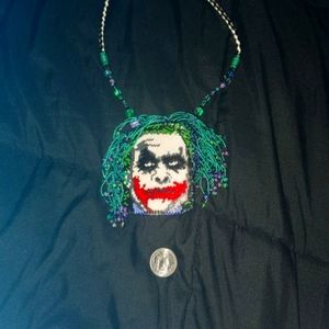 The Joker, Handcrafted glassbead medallion necklace.